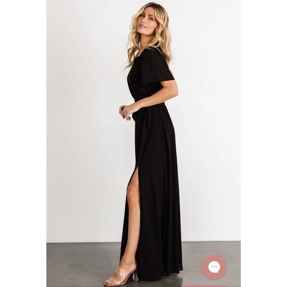 Baltic Born Naomi Short Sleeve Maxi Dress Black Size L NWT - Picture 3 of 8